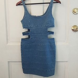 Bec Bridge Denim Cut Out Mini Dress 